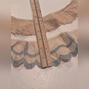 Vintage Ecru Crocheted Collar and Blue/Cream Cloth Collar